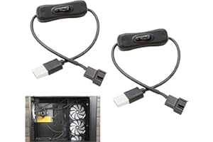 YOUNLEN USB to 4Pin fan switch cable Power Adapter Cable usb to 12v adapter with Switch （2 piece set）