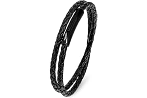 Simaru Bransoletka skórzana klasy premium, wyprodukowana w Niemczech, dla kobiet i mężczyzn, uniseks, prawdziwa skóra, zawijana bransoletka z zapięciem na haczyk ze stali nierdzewnej, bransoletka z