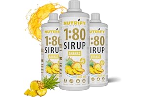 NUTRIFY Vital Fitness Drink 1:80 Sirup 3x 1 L Vorteilsset - Ananas, Getränkekonzentrat mit Vitaminen und L-Carnitin zuckerfrei - ergibt 240 Liter Sportgetränk kalorienarm 3er Pack, 3x 1000 ml