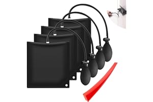 LANZLC Air Wedge Pump, 4 Pièces Coussin de Montage, Cale Gonflable,200kg, Avec Outils de coin, pour Installation de Portes de Fenêtres d'Armoires et La Réparation de Voitures