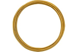 Vaessen Creative Fil Aluminium 5 m x 1,5 mm - Fil Métallique Gold (Doré) - Fil de Fer Souple pour Loisirs Créatifs, Perlage et Fabrication de Bijoux