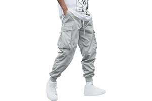 YAOHUOLE Pantalon cargo long pour homme - Coupe droite - Avec poches - Taille élastique