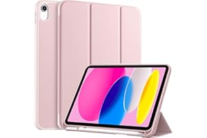 EspZanthic Custodia Cover Compatibile con iPad 11a Generazione (A16) 11 Pollici (2025) / iPad 10a Generazione 10.9 Pollici (2022) Ultra Sottile Retro Cover con Portapenne, Rosa