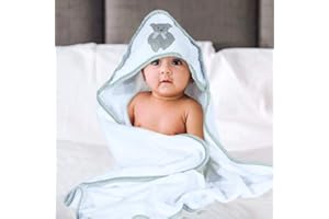 DIVINE TEXTILES Baby Hooded Bath Towel For kids and New Babies Soft Thick Abosrbent Towel With Hood For New Born Essentials, White - 75 x 78 cm