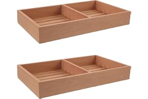 MOKKHNB 2 St Spansk Cederträ Cigar med Justerbar Delare X för Humidor Hemförvaring Luftcirkulation Fuktreglering