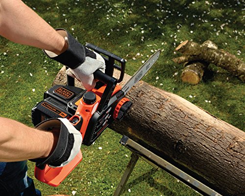 Black+Decker 36V Li-Ion Akku-Kettensäge, Motorsäge, 30cm langes Schwert, 230mm max. Durchmesser, inkl. Li-Ion Akku und Ladegerät, GKC3630L20, schwarz orange - 4