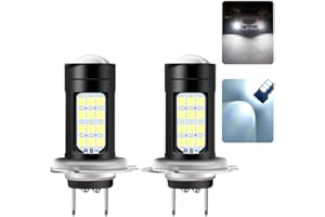 Sidaqi 2pcs H7 Car LED Fog Light Bulbs Extremely Bright 2835 42 SMD Xenon White 6500K 1500 Lumens DRL 12V