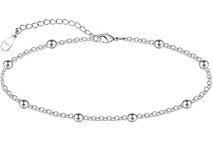 CHIC & ARTSY 925 Sterling Silver Ankle Bracelet Multilayer Anklets for Women Satellite/Star/Cross/Circle/Teardrop/Oval/Layered Anklet Beach Jewelry 9 to 10 inch Flexible Fit Anklets