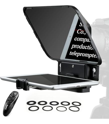 LENSGO TC7S Draagbare Teleprompter voor Telefoon, One-Second Fold Mini Teleprompter met Afstandsbediening, App Compatibel met iPhone & Android voor Online Onderwijs Vlog Live Streaming Interview LENSGO TC7S Draagbare Teleprompter voor Telefoon, One-Second Fold Mini Teleprompter met Afstandsbediening, App Compatibel met iPhone & Android voor Online Onderwijs Vlog Live Streaming Interview