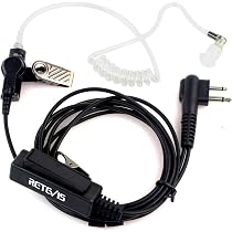 Oreillette Secret Zeadio Pour Talkie-Walkie - Tube Acoustique, Micro PTT, Compatible Kenwood/Baofeng