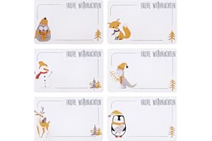BETESSIN 250 Stücke Geschenkaufkleber Weihnachten zum beschriften, Weihnachtsaufkleber Selbstklebend Weihnachten Etiketten für Geschenke und Adventskalender