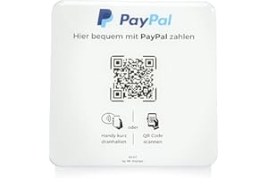 NEXIT Karte/Schild für PayPal-Zahlung mit QR-Code und NFC (12x12cm selbstklebend) - weiß
