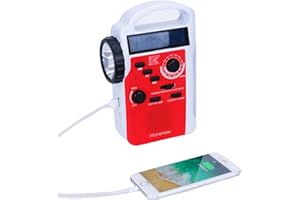 iRonsnow Radio Solaire, Lanterne Portable à Manivelle avec Lecteur MP3, Lampe de Poche LED de Chantier Radio d'urgence avec AM/FM/SW/SOS, anque d'alimentation Rechargeable 2300mAh et Lampe de Lecture