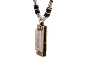 HOHNER Mundharmonika, Mini Mundharmonika, C, mit Halskette, schwarz