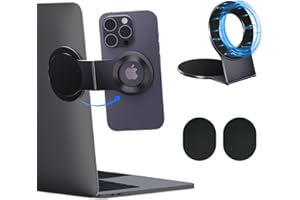 imluckies Soporte Magnético Desmontable para Teléfono Portátil/Escritorio/Pared, Portátil Delgado Ajustable Modular Soporte Plegable para Monitor, para MagSafe iPhone y Todos los Teléfonos, Negro