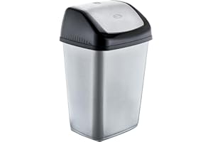 BEST HOUSE ANOTHER FINE PRODUCT Best House Swing Bin 10 Litres For Home Garden Kitchen Office and Bathroom Rubbish Recycle Plastic Waste Bin, Trash Can Dustbin with Swing Lid (Pack of 1, Gray)