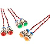 GUUZI 6 Pieces 220V-230V AC 10mm LED Panel Pilot Dash Warning Light Indicator Lamp Indicator Lamp Pilot Dash Bulbs Directiona