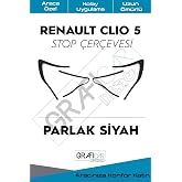 Graficar Design Renault Clio ile Uyumlu 5 Stop &Ccedil;er&ccedil;evesi Sticker Kolay Uygulama Uzun &Ouml;m&uuml;rl&uuml;, Parlak Siyah