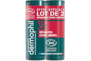 Dermophil Indien Réparation Lèvres Abîmées Bio Stick Lot de 2 x 4 g