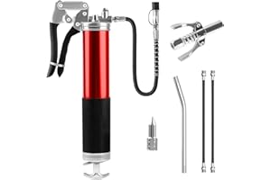 LWMTT Pompe a Graisse 8000 PSI Pompe a Graisse Manuelle Pistolet à Graisse Professionnel avec Tuyau Flexible, Buse Pointue, Embout Pompe à Graisse Pistolet Graisseur pour Cartouches 400G
