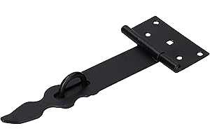 KOTARBAU® Cerrojo de puerta con aldaba, 240 mm, Acero, Recubrimiento en polvo, Negro, Cierre para puertas, portones, Pestillo