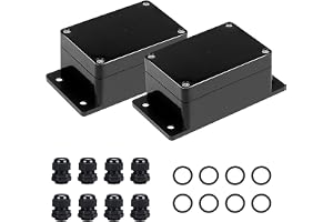 2 stycken kopplingsdosor vattentät IP66, 100 × 68 × 58 mm ABS-distributionsdosa utomhus med 8 anslutningar montering, elektri