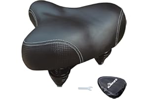 BOBILIFE Grand siège de vélo large – Selle de vélo de rechange, confort pour Peloton – Vélo électrique stationnaire d'exercice, vélo de ville, VTT, vélo de route pour homme et femme, avec housse de protection