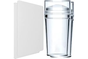 Luvadeyo Zestaw 2 stempli do paznokci, z 2 skrobakami, przezroczyste stemple i skrobak do projektowania French Line – miękki, przezroczysty stempel do manicure, narzędzi, do samodzielnego wykonania