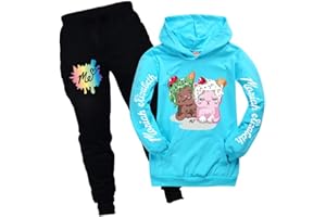 AMZUYIJ Boys Girls Moriah Elizabeth Merch Hoodie+Pants Set Kids Youtube Merch Tracksuit