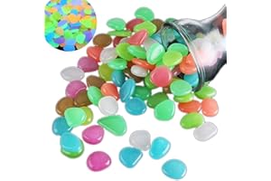 Bipy Pierre brillent dans le noir Home Garden 100 pcs Mélange coloré Galets pierres lumineux pour Passerelle cour Jardin Aquarium pierres décoratives