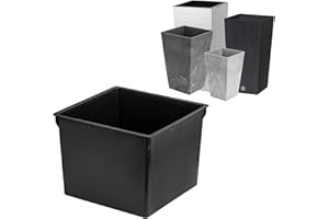 ‎BOTLE Austauschbarer quadratischer Plantztopf-Einsatz 22x22 cm schwarz 8 L für Prosperplast H 42 cm Töpfe-erleichtert die Kontrolle des Wassergehalts im Topf