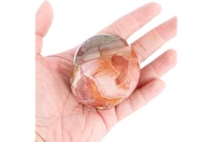 ORIENTREA Ozean Jaspis Stein Handschmeichler - 1 Stück Ozean Jaspis Kristallstein Nature Edelsteine, Seifenstein, Glatter Heilkristall, Sorgenstein