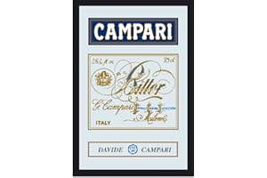 empireposter - Campari - gorzka - rozmiar (cm), ok. 20x30 - zadrukowane lustro, NOWOŚĆ - Opis: - lustro ścienne z nadrukiem w czarnej ramie z tworzywa sztucznego o wyglądzie drewna -