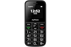 MP myPhone Halo A, teléfono Clave para Personas Mayores, teléfono para los Abuelos, cámara, Pantalla en Color de 1,77", batería 800 mAh, Llaves Grandes, Botón SOS, antorcha, Radio, Doble SIM, Negro