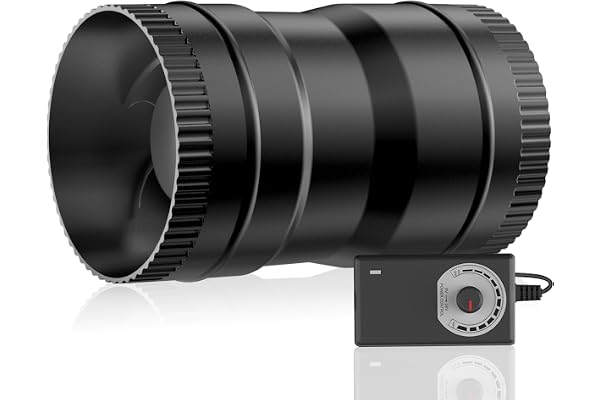 Hon&Guan Justerbar rörfläkt 75 mm 204 m³/h med kontakt för veranda, växthus
