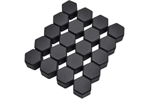 Gebildet 20Piezas Universal 19mm Tapa de Tuerca de Rueda, Tapas para Tornillos de Rueda de Caucho de Silicona, Cubierta de Tuerca de Neumático, Wheel Bolt Nut Cap (Negro)