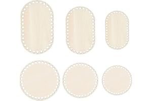 6PCS Oval and Circle Blank Crochet Basket Base,Natural Wooden Base Shaper,Wooden Basket Bottom Set,DIY Craft Weaving Making Supplies,10/15/20CM,30 * 20CM,25 * 15CM,15 * 10CM,Kiuiom