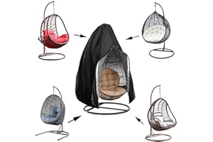 Silvotek Abdeckung für Hängesessel - Wasserdichtes Hängende Stuhlabdeckung mit Reißverschlussöffnung, 210D Oxford Abdeckhauben für Schwebesessel hängekorb Abdeckung