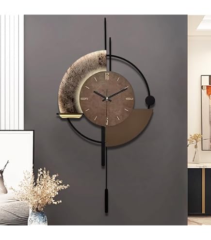 Orologio Da Parete Design 3D, Dixtime, 20x34 Cm, Moderno, Silenzioso, In Alluminio, Colore Petrolio