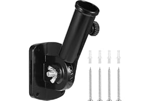 WUISOLQP Fahnenhalter, Fahnenmasthalterung Aluminiumlegierung Verstellbare Flaggenmast Anhängerhalterung Wandhalterung Fahnenmasthalter für Fahnendekoration Haus Garten Balkon (Schwarz)