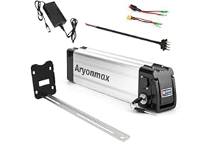 ARYONMAX Batería Litio Bicicleta Electrica 36V 20Ah 10Ah con Puerto Descarga de 4 Pin/2 Pin Cargador Bloqueo Seguridad, Batería Ebike Extraíble para 50W-750W Motor (36V 15Ah 4 Pin para 0-500W)