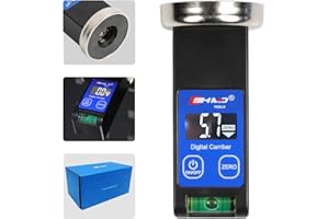 MOTOCOCHE Alineador Ruedas Coche Digital - Alineador Direccion Coche Magnetico con Pantalla LED y Burbuja Posicionamiento para Reparación Neumáticos Camiones, Vehículos Recreativos,Rango -90° A +90°