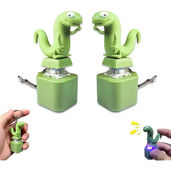 Produktbild von Fidget Toys Eidechse 2 Stück Lizard Fidget Toys - Quakende Eidechsen Schlüsselanhänger Mit Licht & Sound Keyboard Clicker Spielzeug