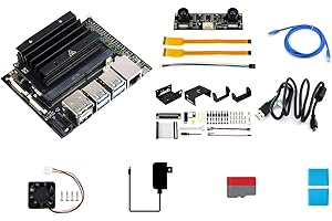 Waveshare JETSON-NANO-DEV-KIT-E, an Alternative Solution for Jetson Nano Developer Kit B01, with IMX219-83 Stereo Camera, Jetson Nano Case (C), for Object Detection, Segmentation, Speech Processing..