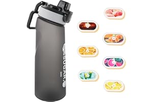 Isslance Air Borraccia con Up Originale Pods 7 Gusti cialde aromatiche, 700ML Air Bottiglia Tritan Up Senza BPA, Air Starter Set Up Borracce 0 Tazza di zucchero (black)