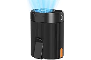 COZOME Tragbarer Ventilator Akku, Klein T Shirt Ventilator mit Clip, Aufladbarer Waist Fan on Belt, Turbo Gürtel Lüfter mit Hängeseil, 4 Windstärken, USB C, 6600 RPM, Ideal für Arbeit, Baustelle