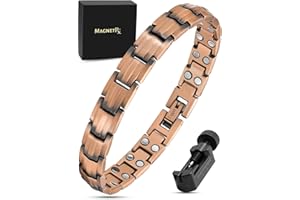 ‎MAGNETRX MagnetRX® Reines Kupfer Magnet Armband Damen – Ultrastarke Magnetische Kupferarmbänder – Verstellbares Kupfer Armband Frauen mit Größenwerkzeug – Kupferarmband Damen (Classic Style)