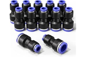 Bwintech 12 Pcs 6mm to 12mm Pneumatic Straight Reducing Push to Connect Adapter Quick Release Reducer Fittings (PG6-12)