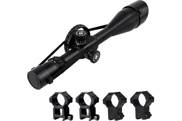 FOCUHUNTER Lunette de visée pour Fusil Tactique 8-32X56SF Réticule Mil-Dot à Longue portée et arrêt zéro Roue latérale avec Supports de Rail Picatinny 20mm&11mm Libres