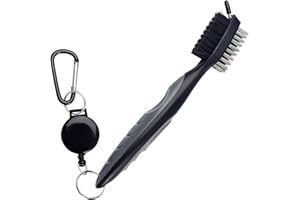 HonGien Brosse de golf rétractable avec mousqueton et couvercle de tête de brosse, légère et facile à attacher au sac de club de golf